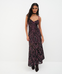Thumbnail for Valerie Deep Purple Maxi Dress, Maxi Dress by for Love & Lemons | LIT Boutique