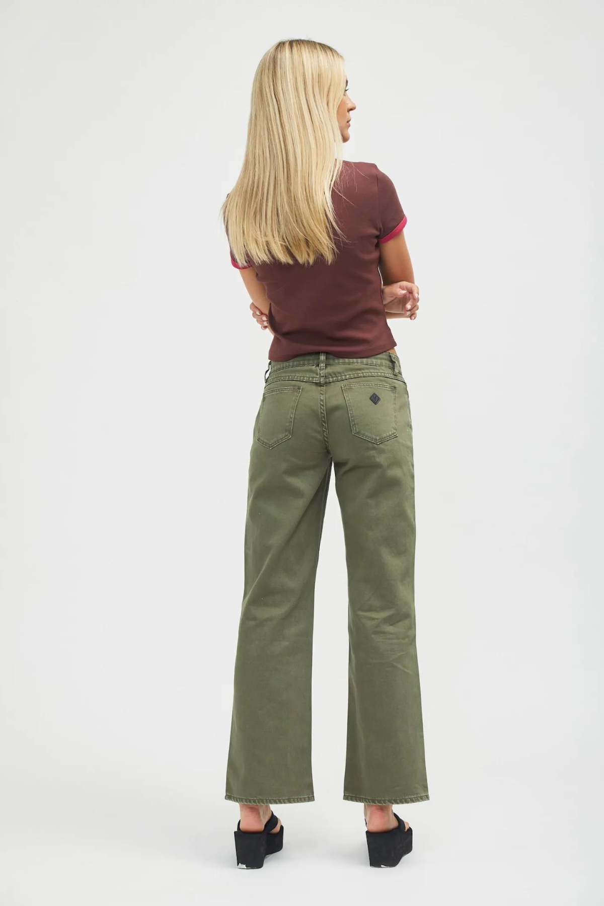 Low and Wide Olive Cargo Pant, Pant Bottom by ABRAND | LIT Boutique