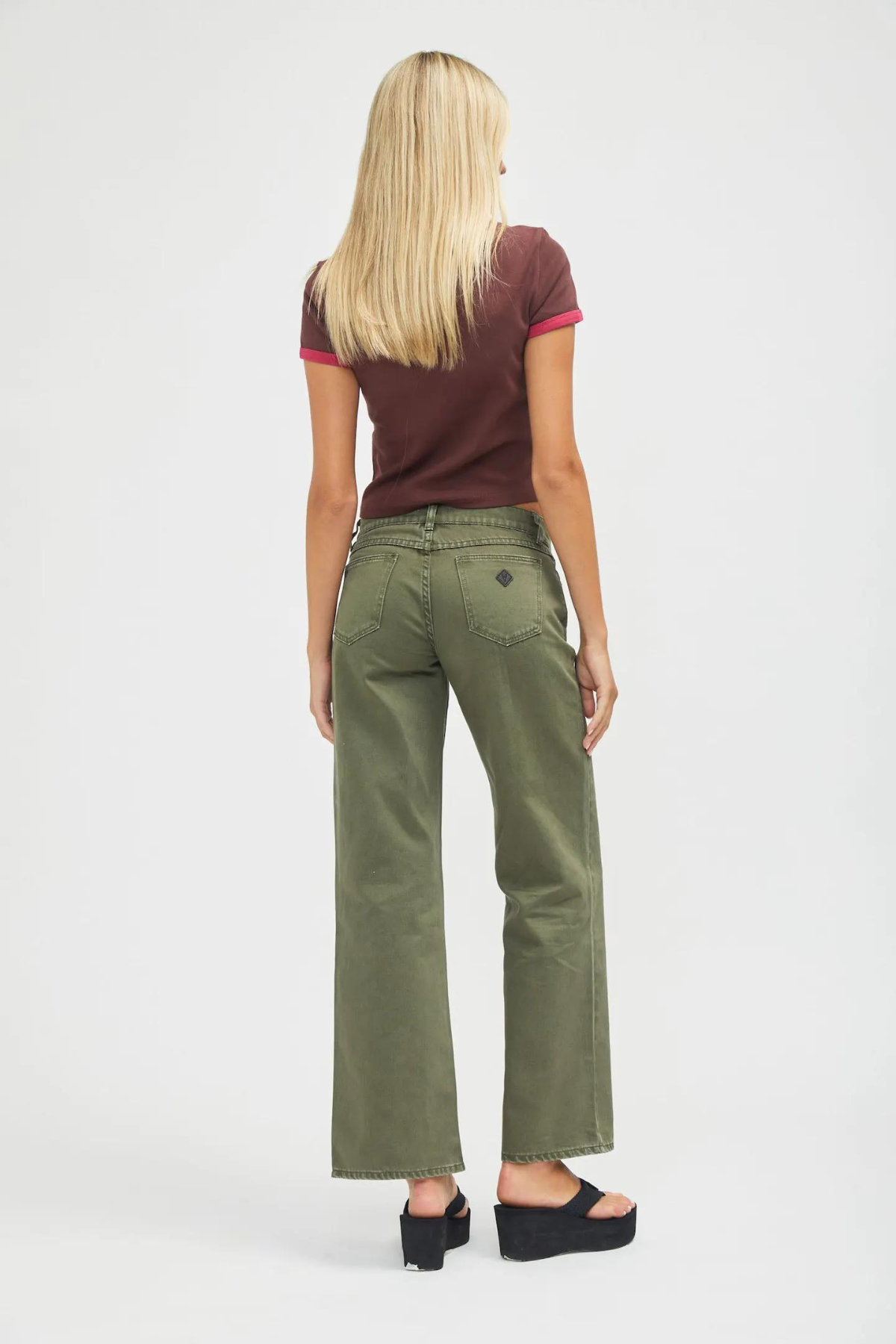Low and Wide Olive Cargo Pant, Pant Bottom by ABRAND | LIT Boutique