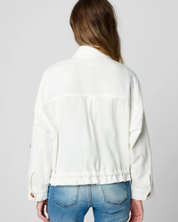 Thumbnail for Great Catch Denim Jacket Cream, Jacket by Blank NYC | LIT Boutique