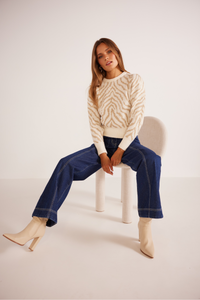 Thumbnail for Cara Jumper White Natural, Sweater by Mink Pink | LIT Boutique