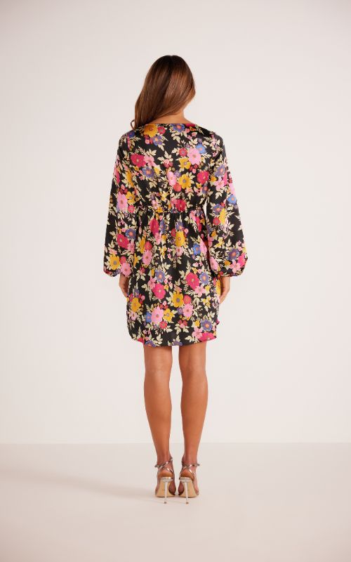 Emira Mini Dress Black Floral, Mini Dress by Mink Pink | LIT Boutique