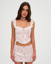 Thumbnail for Kimora Top Pink, Tank Blouse by For Love and Lemons | LIT Boutique