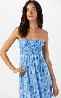 Thumbnail for Emilia Maxi Dress Scattered Petals Sky, Maxi Dress by Tiare Hawaii | LIT Boutique