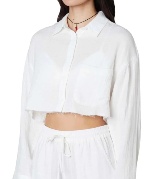 Austin White Long Sleeve Shirt, Long Tee by NIA | LIT Boutique