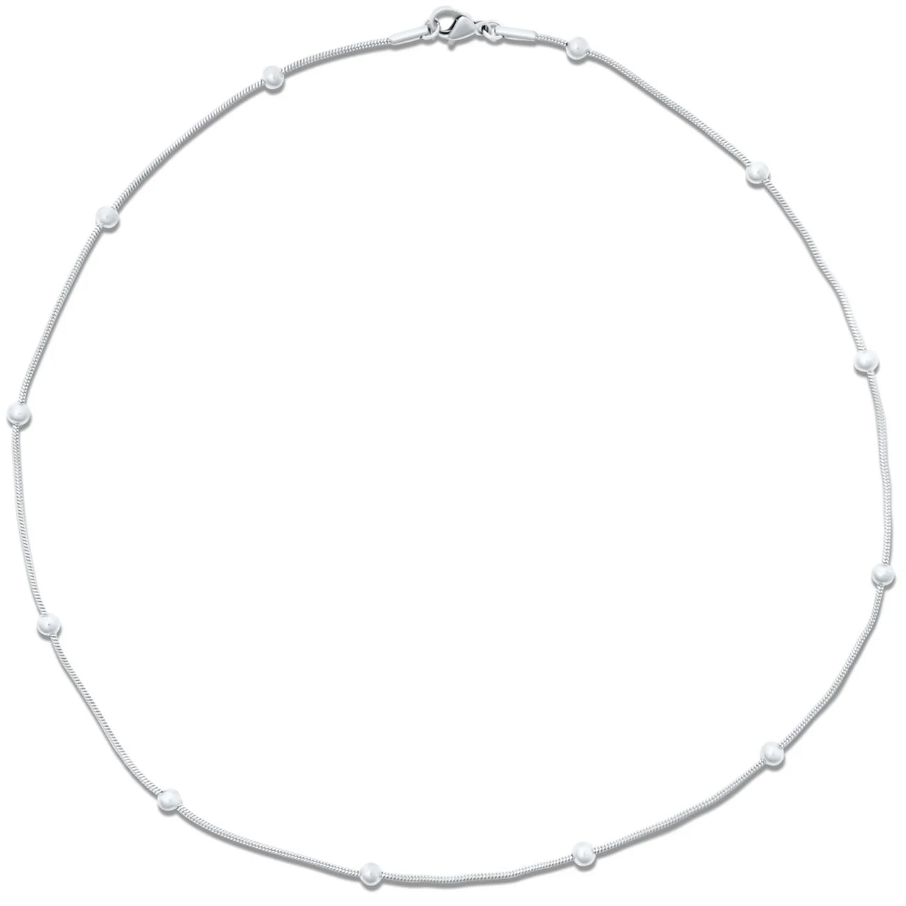 Rozlyn Beaded Chain Necklace Silver, Necklace Jewelry by Ellie Vail | LIT Boutique