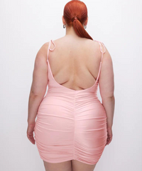 Thumbnail for Satin Ruched Slip Mini Dress Rose, Mini Dress by Good American | LIT Boutique