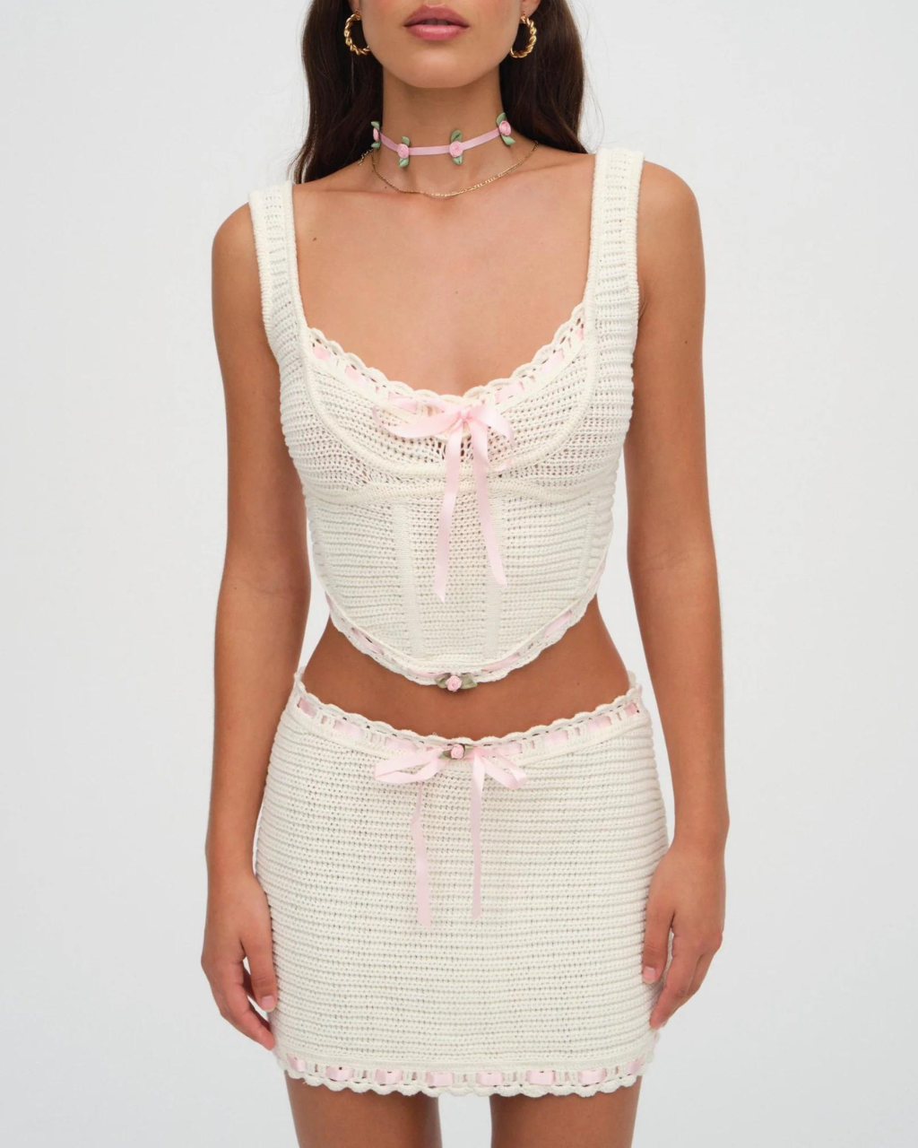 Olina Crochet Top Cream, Tank Blouse by For Love and Lemons | LIT Boutique