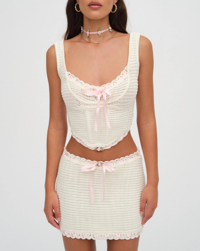 Rosette Hook And Eye Crop Top – Made For Her Label