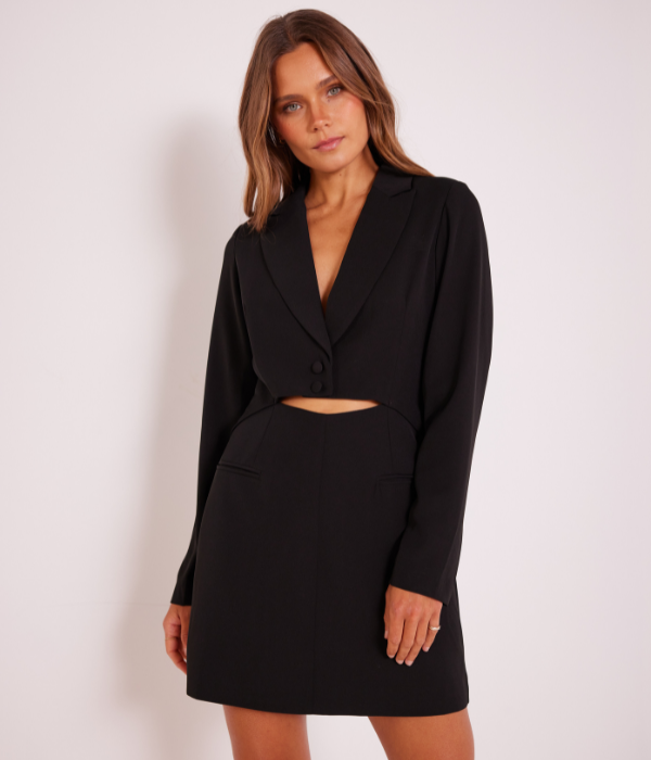 Allie Blazer Dress Black, Mini Dress by Mink Pink | LIT Boutique
