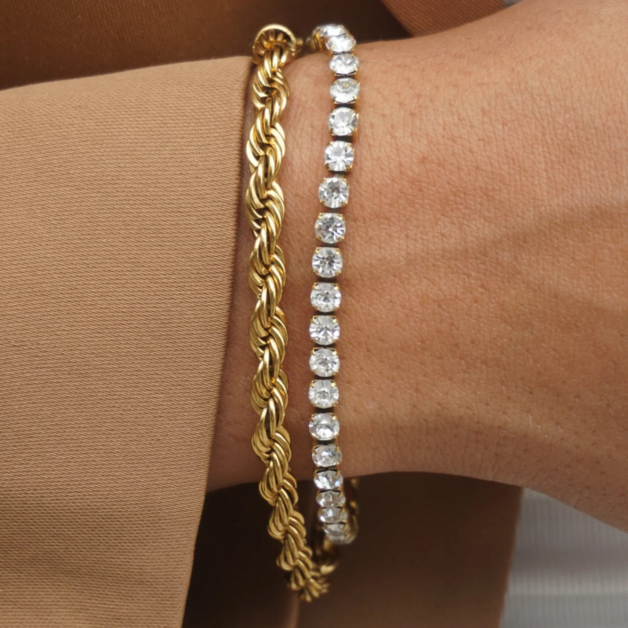 Jodie Tennis Bracelet Gold, Bracelet Jewelry by Ellie Vail | LIT Boutique