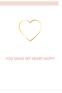 Thumbnail for You Make My Heart Happy Letterpress Card, Paper Gift by Chez Gagne | LIT Boutique