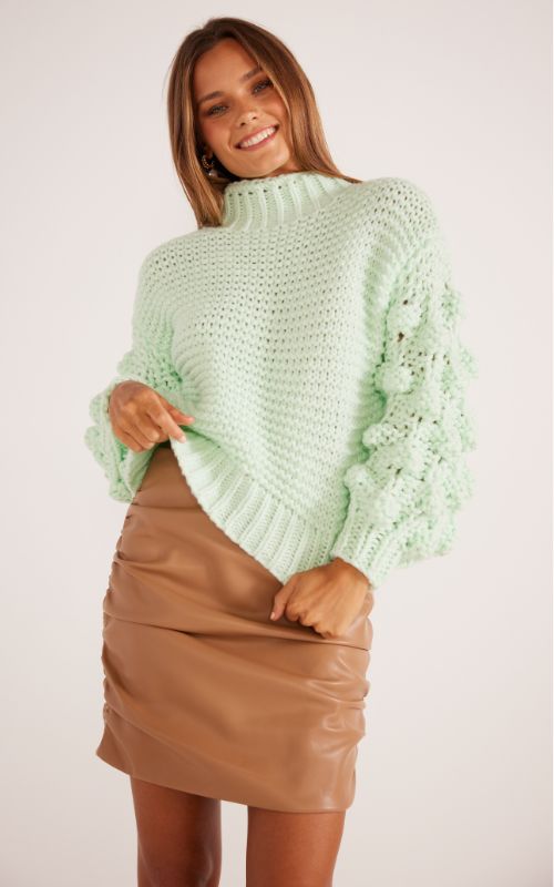 Marcy Chunky Jumper Mint Green, Sweater by Mink Pink | LIT Boutique