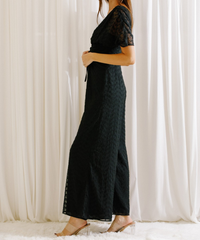 Thumbnail for Eyelet Short Sleeve Jumpsuit, Jumpsuit Dress by Storia | LIT Boutique