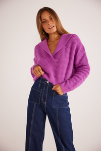 Thumbnail for Taylor Jumper Purple, Sweater by Mink Pink | LIT Boutique