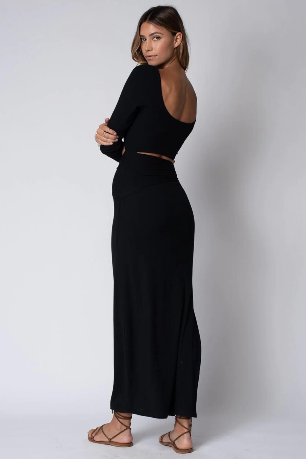 Wide Rib Ventanas Cut Out Dress, Midi Dress by Stillwater | LIT Boutique