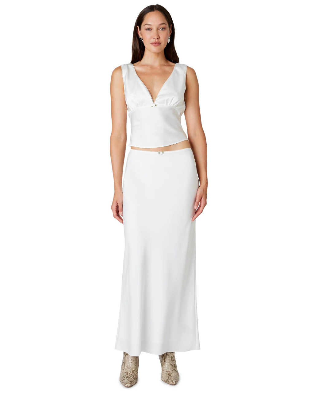 Ravello Skirt White, Midi Skirt by NIA | LIT Boutique