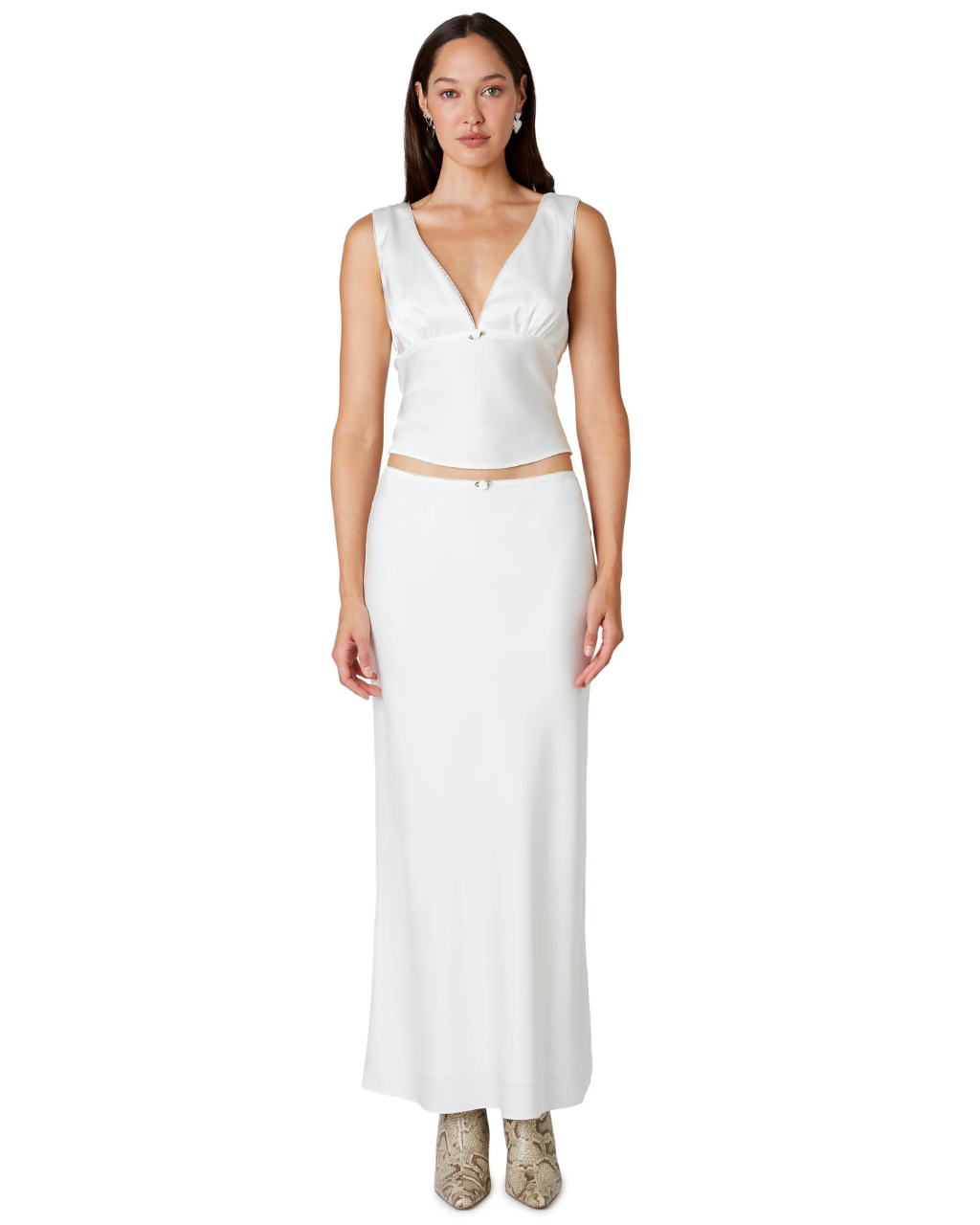 Ravello Skirt White, Midi Skirt by NIA | LIT Boutique