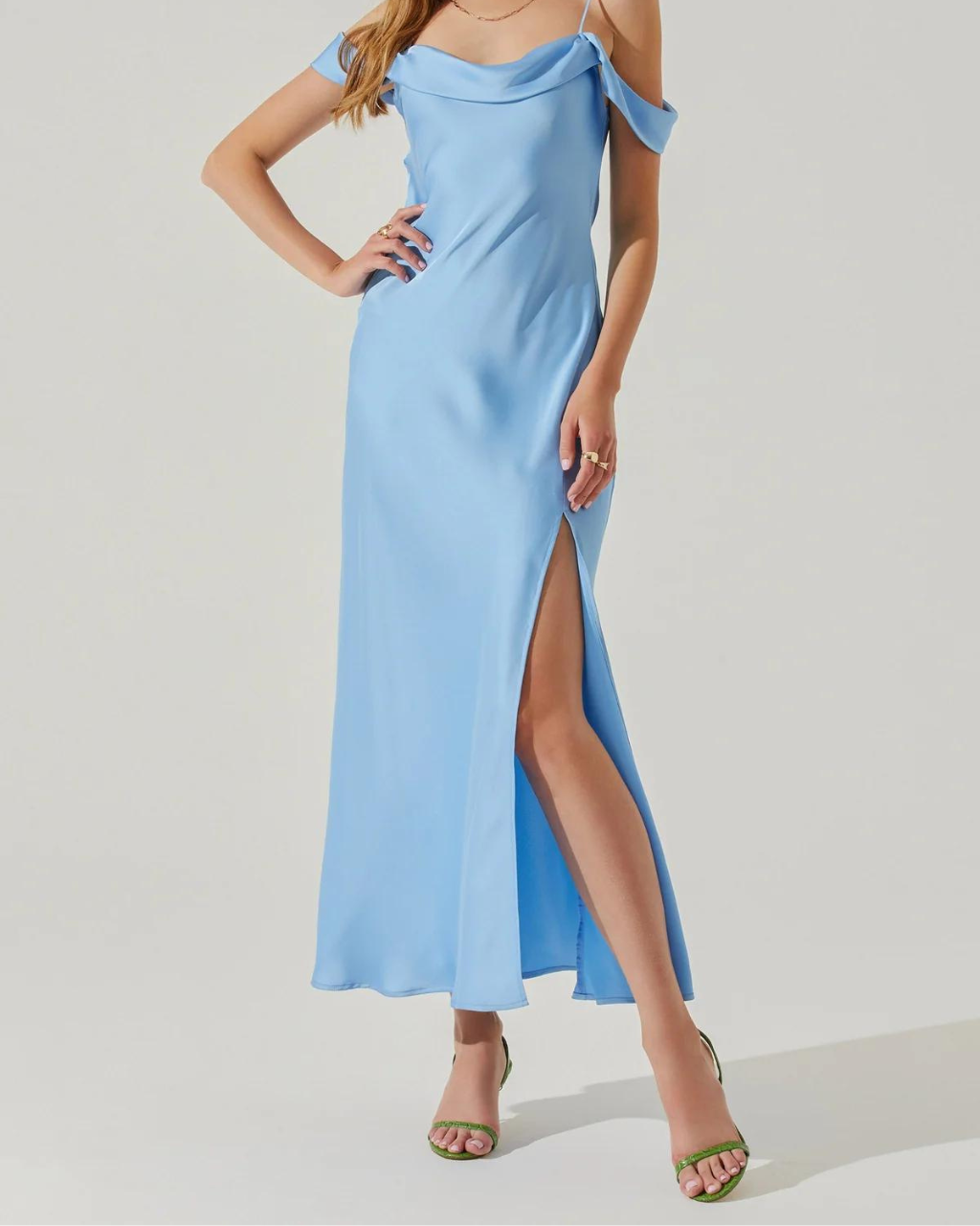 Kitura Dress Blue, Midi Dress by ASTR | LIT Boutique