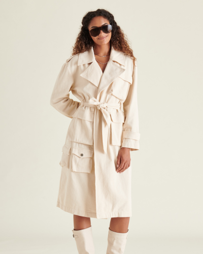 Sunday Trench Antique White, Jacket by Steve Madden | LIT Boutique