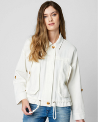 Thumbnail for Great Catch Denim Jacket Cream, Jacket by Blank NYC | LIT Boutique