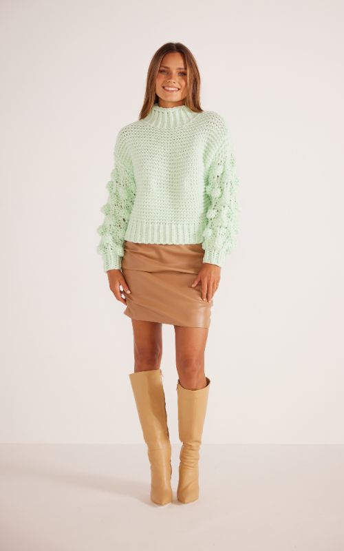 Marcy Chunky Jumper Mint Green, Sweater by Mink Pink | LIT Boutique
