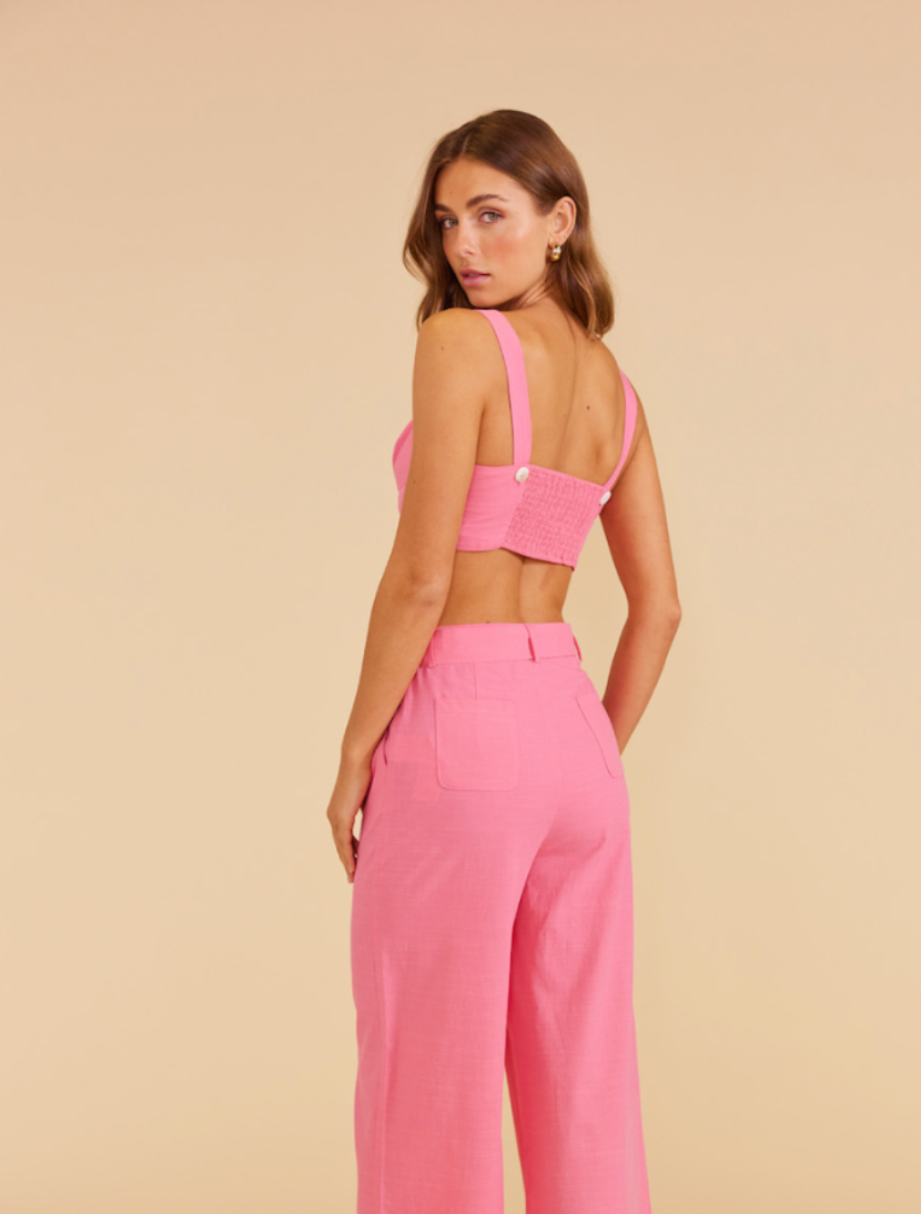 Kalani Bodice Crop Top Pink, Tank Blouse by Mink Pink | LIT Boutique