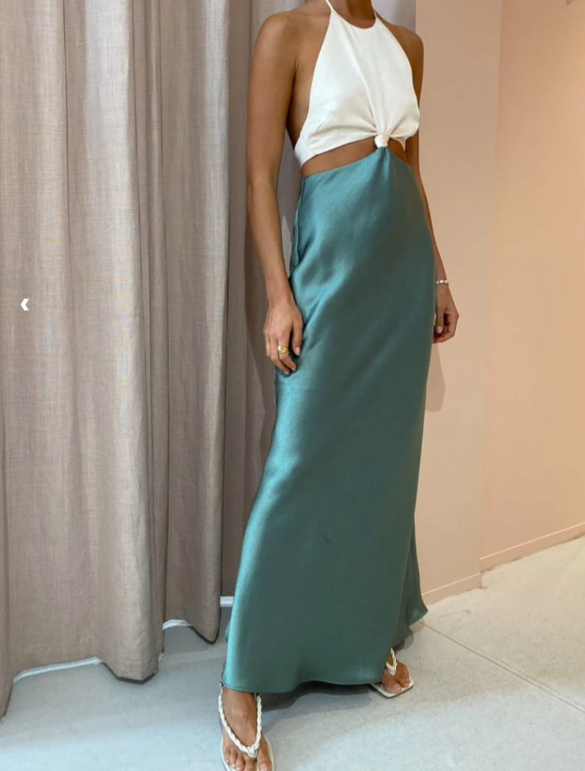 Carrie Halter Maxi Dress Green Multi, Midi Dress by Bec + Bridge | LIT Boutique