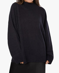 Thumbnail for Oversized Funnel Neck Sweater Navy, Sweater by We Wore What | LIT Boutique