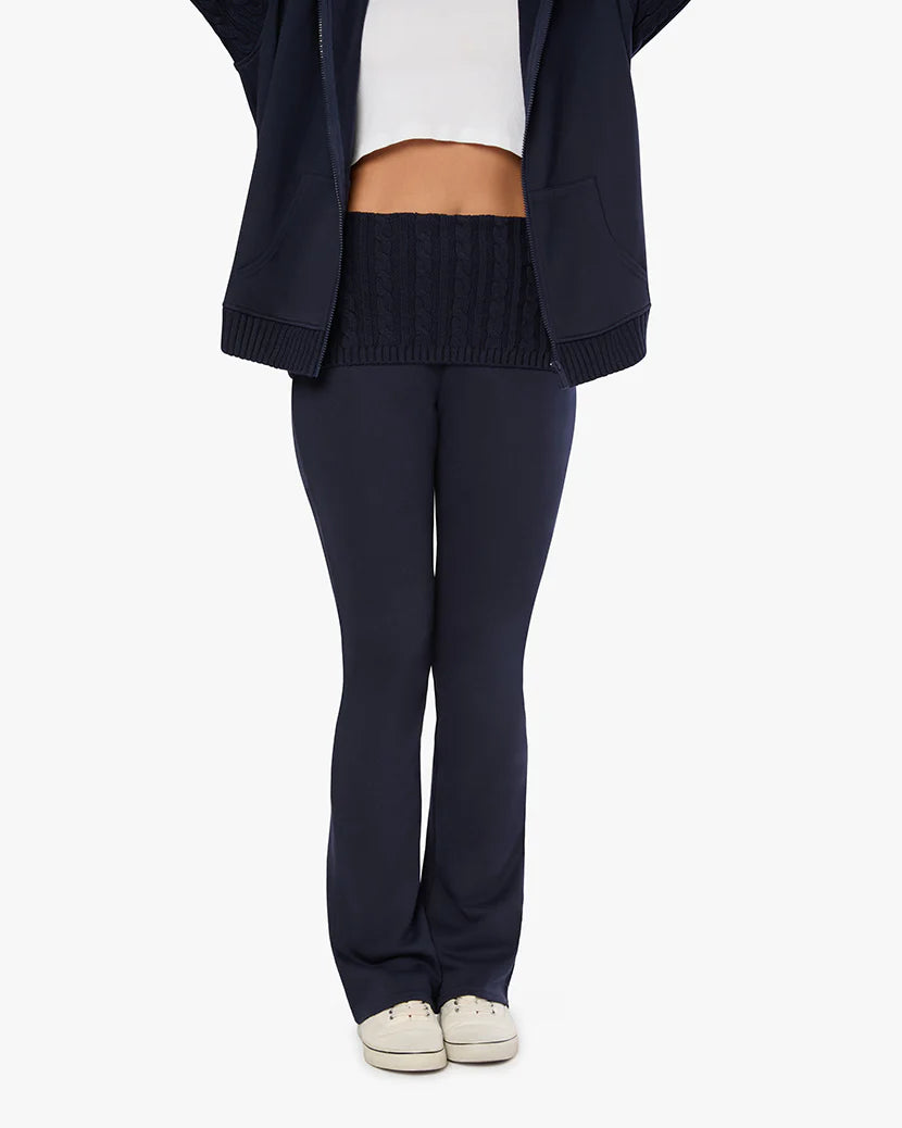 Cable Knit Roll Over Pant Navy, Pant Bottom by We Wore What | LIT Boutique