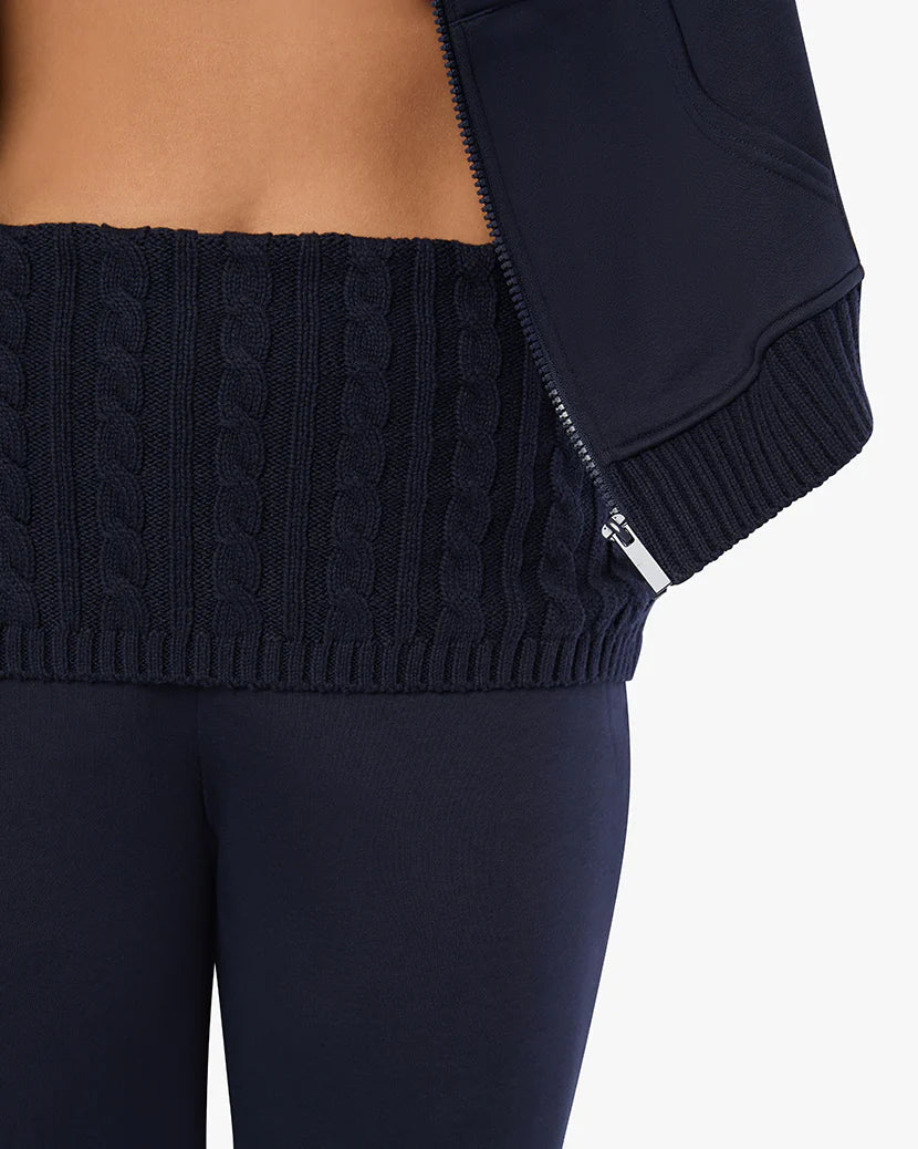 Cable Knit Roll Over Pant Navy, Pant Bottom by We Wore What | LIT Boutique