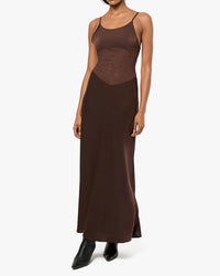 Thumbnail for Lace Slip Maxi Dress Brown