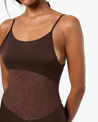 Thumbnail for Lace Slip Maxi Dress Brown