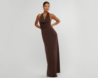 Thumbnail for Cowl Halter Maxi Dress Umber, Maxi Dress by We Wore What | LIT Boutique