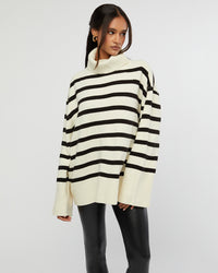 Thumbnail for Acrylic White Striped Turtle Sweater, Sweater by We Wore What | LIT Boutique