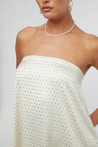 Thumbnail for Strapless Mini Dress Ecru Silver, Mini Dress by We Wore What | LIT Boutique
