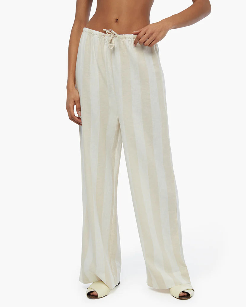 Linen Wide Stripe Drawstring Pant, Pant Bottom by Onia | LIT Boutique