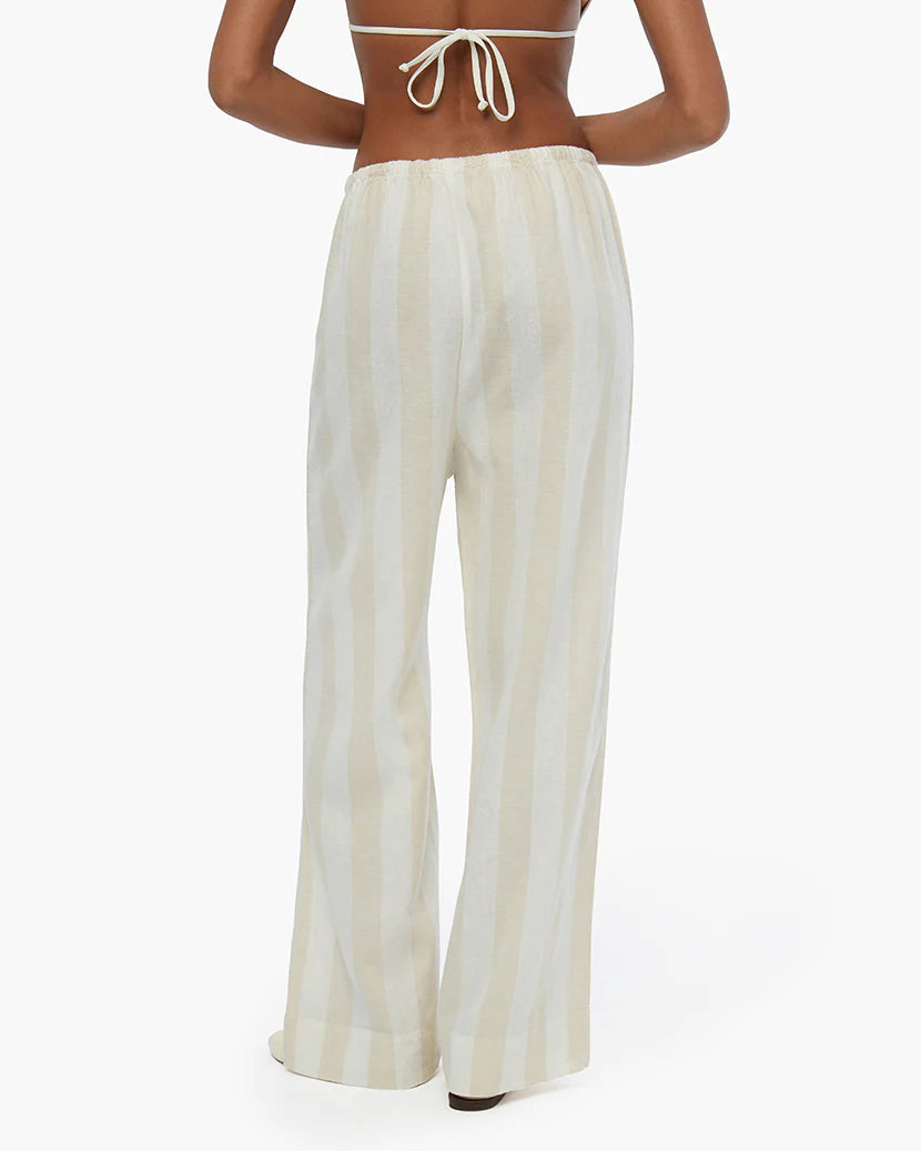 Linen Wide Stripe Drawstring Pant, Pant Bottom by Onia | LIT Boutique