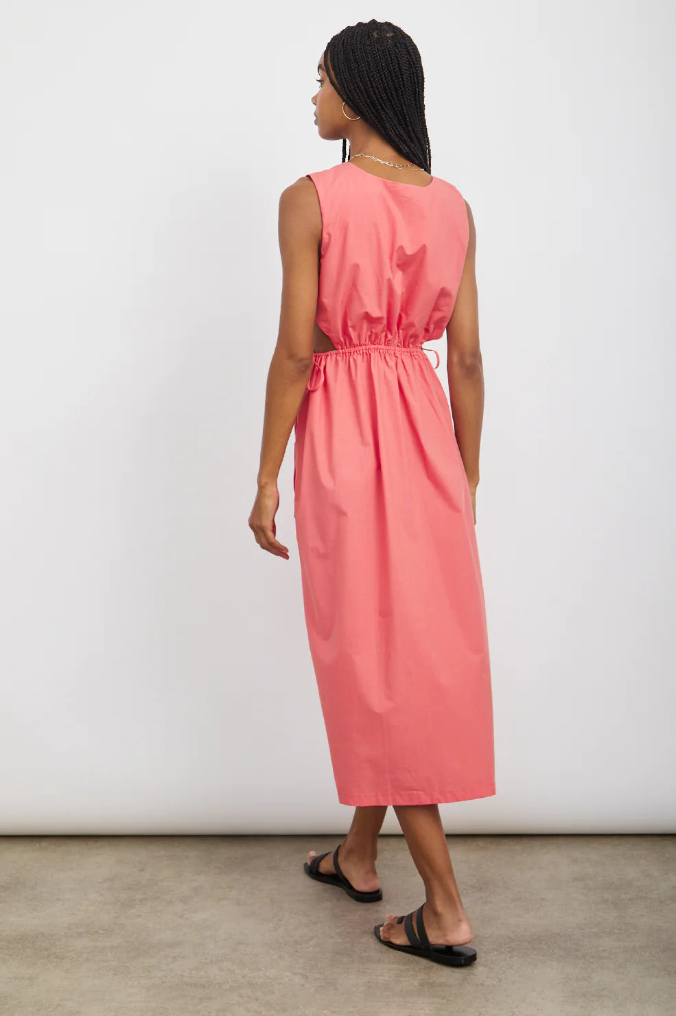 Yvette Spiced Coral Cutout Dress, Midi Dress by Rails | LIT Boutique