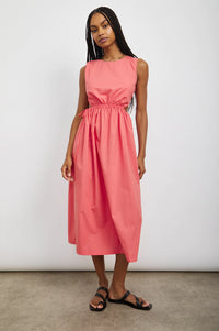 Thumbnail for Yvette Spiced Coral Cutout Dress, Midi Dress by Rails | LIT Boutique