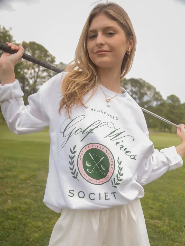 Golf Wives Sweatshirt White, Sweat Lounge by FRIDAY + SATURDAY | LIT Boutique