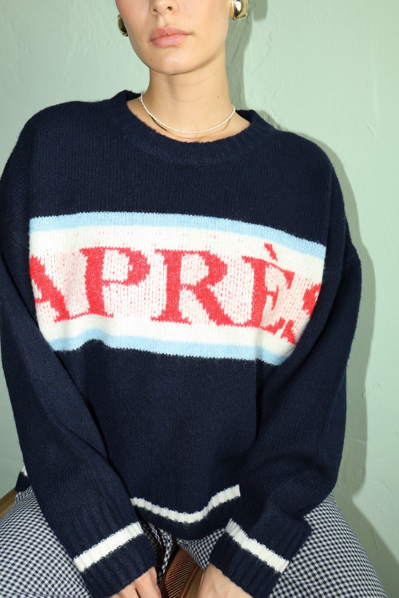 Apres All Day Sweater Navy, Sweater by Bailey Rose | LIT Boutique