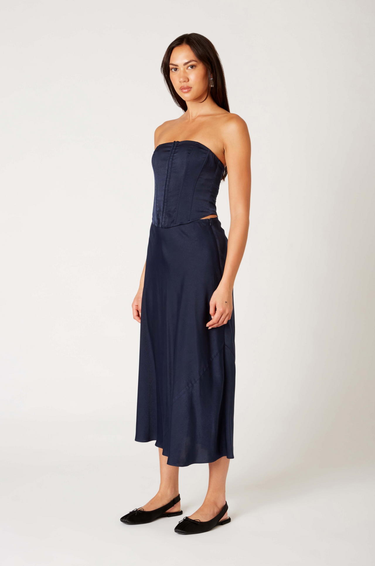 Lucas Corset Midi Dress Navy Blue, Midi Dress by NIA | LIT Boutique