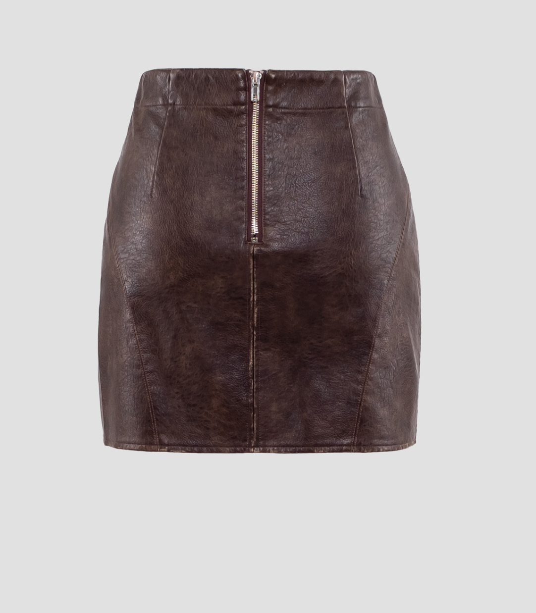 Mini Leather Skirt Dark Brown, Mini Skirt by Moon River | LIT Boutique