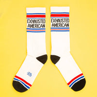 Thumbnail for Exhausted American Gym Crew Socks