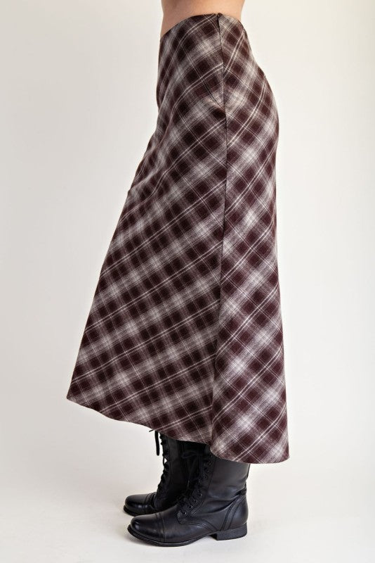 Plaid Checker Midi Skirt, Midi Skirt by Edit By Nine | LIT Boutique