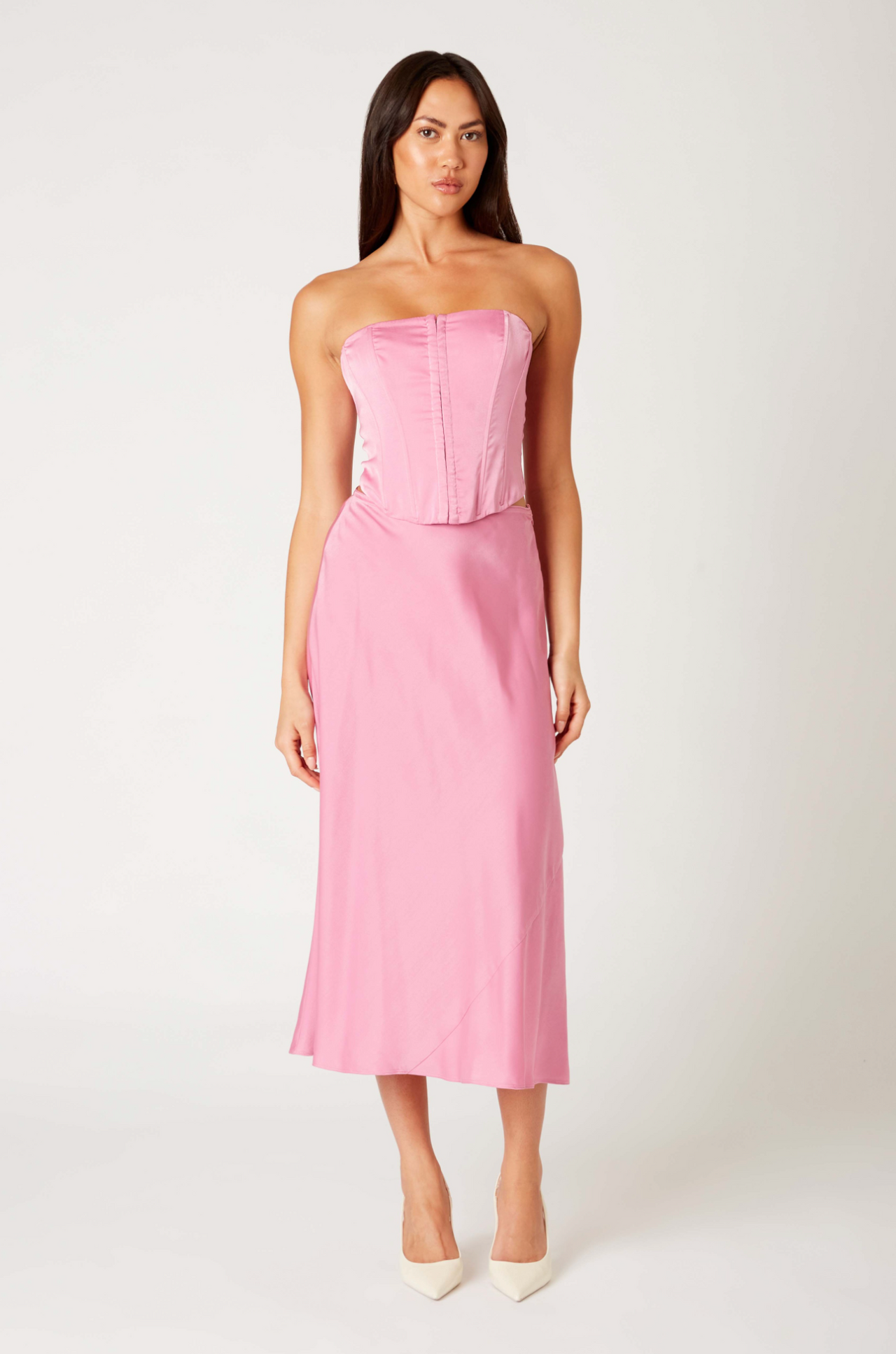 Lucas Corset Midi Dress Pink, Midi Dress by NIA | LIT Boutique