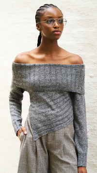 Thumbnail for Betty Sweater Charcoal Grey, Mini Dress by Line and Dot | LIT Boutique