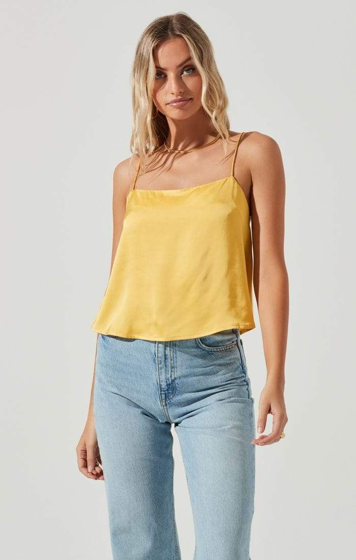 Rosemont Cami Bright Yellow, Tank Blouse by ASTR | LIT Boutique