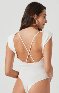 Thumbnail for Santa Fe Bodysuit White, Bodysuit Blouse by ASTR | LIT Boutique